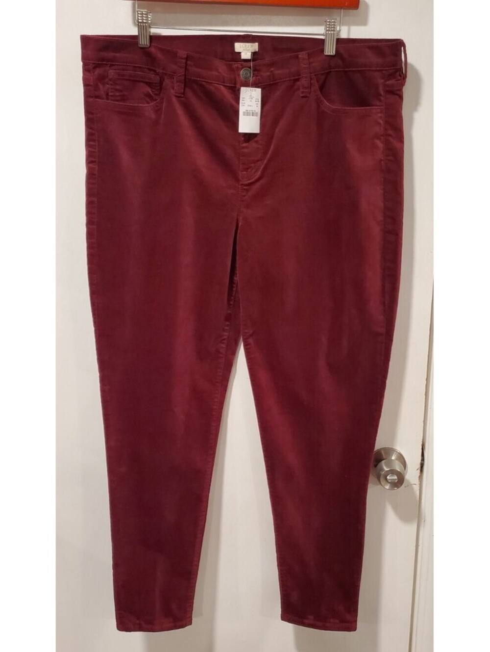 J Crew J.Crew Size 35 Maroon Red Velvet Pants